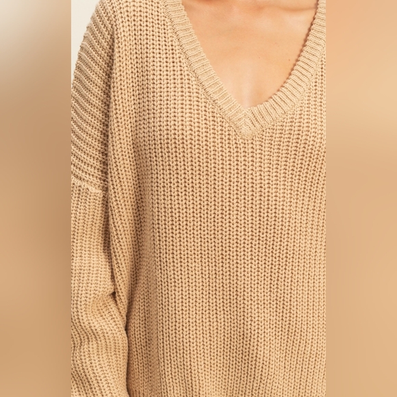 #811 🛑042 S,M,L Fabulous Oversized V-Neck Knit Sweater Top - Picture 12 of 16